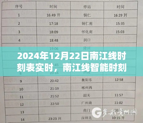 南江线智能时刻表重塑出行体验,未来时刻新纪元实时开启