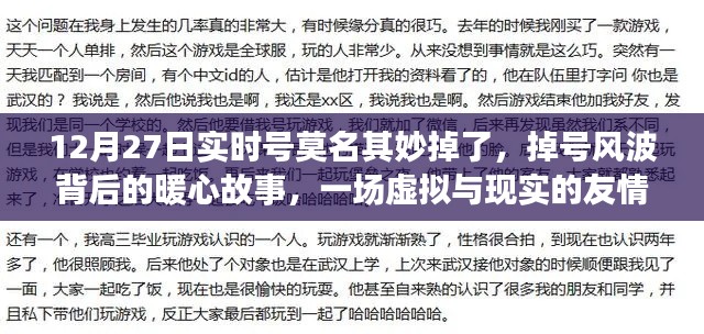 暖心故事揭秘,虚拟友情之旅与掉号风波背后的故事(12月27日实时号遭遇)