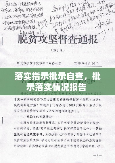 落实指示批示自查，批示落实情况报告 
